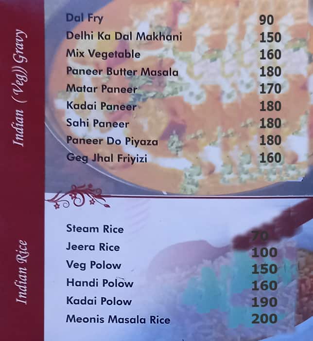 NEW Meonis Restaurant. menu