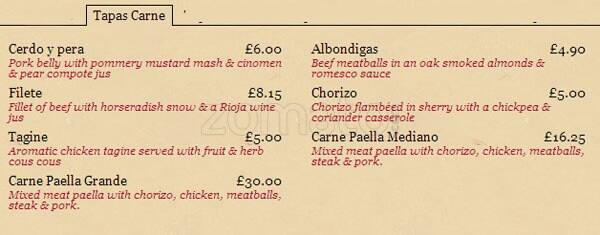 Ambiente menu