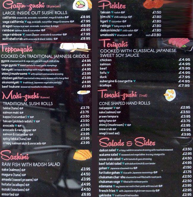 Menu at Bonsai Bar Bistro, Edinburgh, 46 W Richmond St