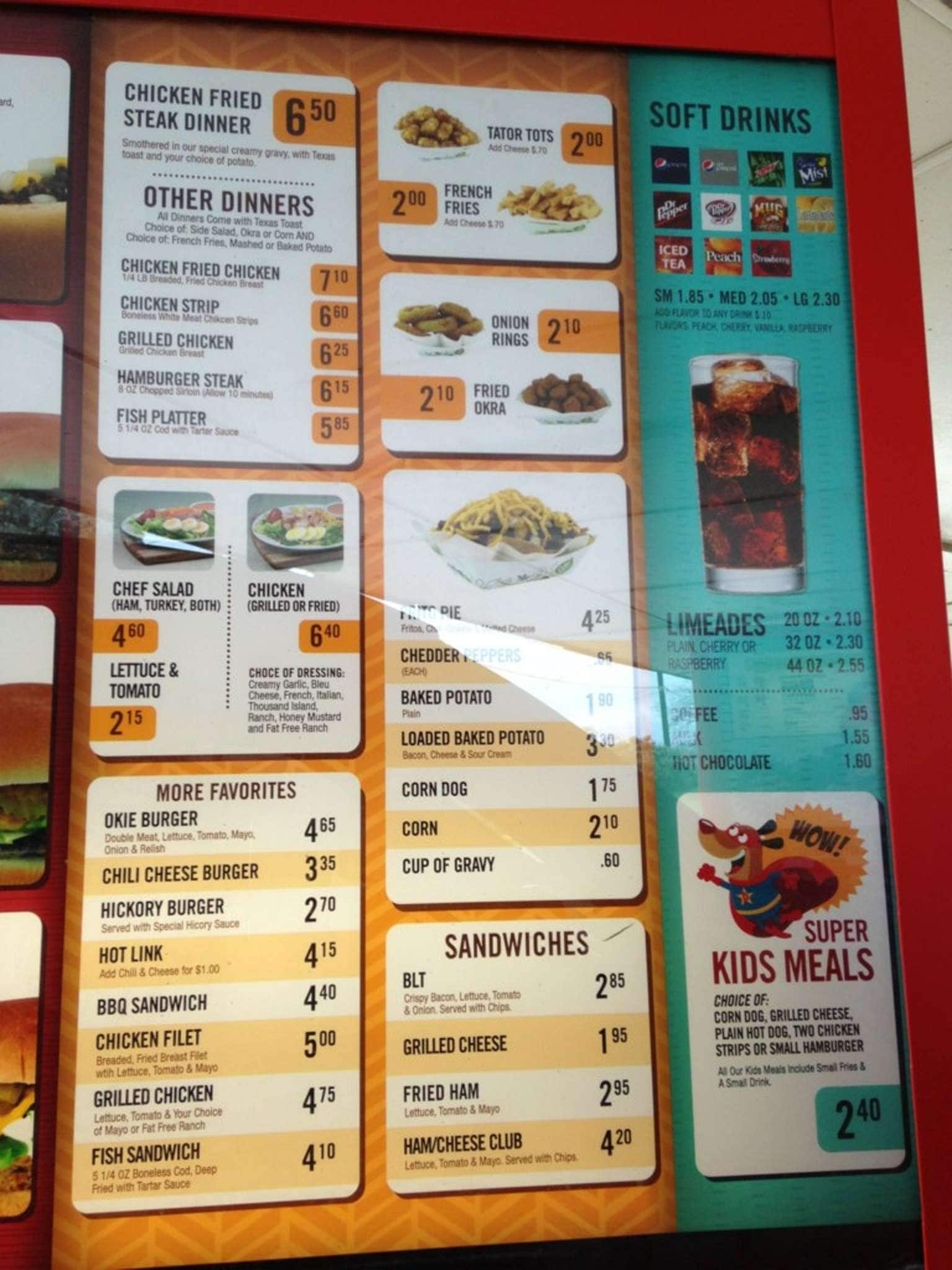 Menu at Chuck's Steak Sandwiches restaurant, Midwest City, S Midwest Blvd