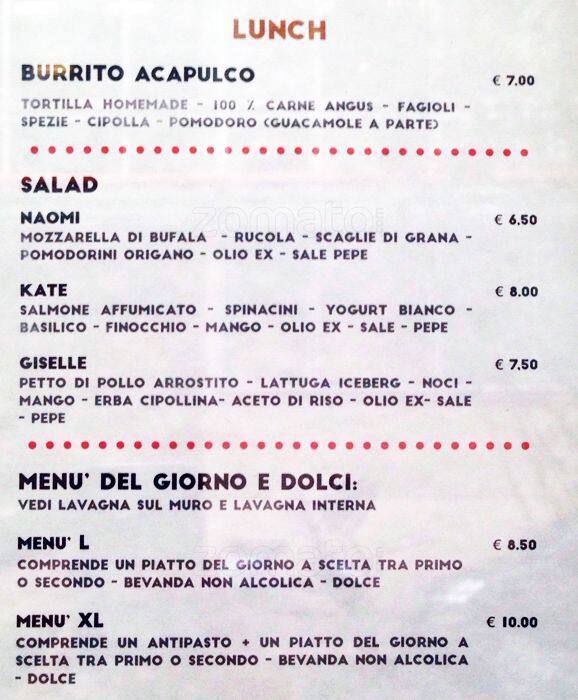 Andrea's Place menu