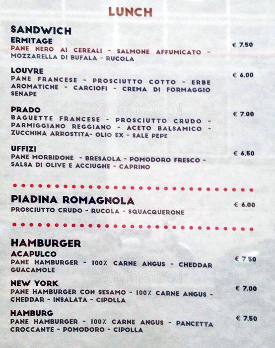 Andrea's Place menu