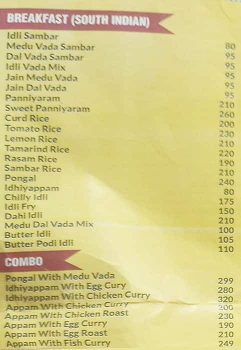 Menu of Maddy's Restaurant, Goregaon East, Mumbai