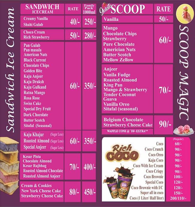 Menu at Dairy Don Ice Cream, Mira Bhayandar, Shop12A