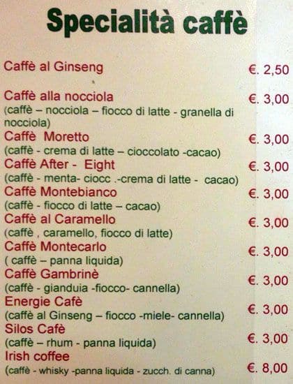 Menu di Silos Café 