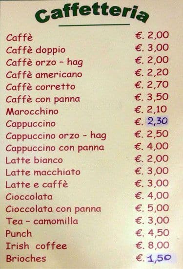 Menu di Silos Café 