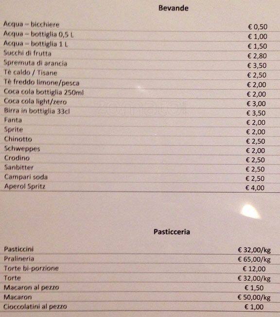 Menu di Milano Cafè 