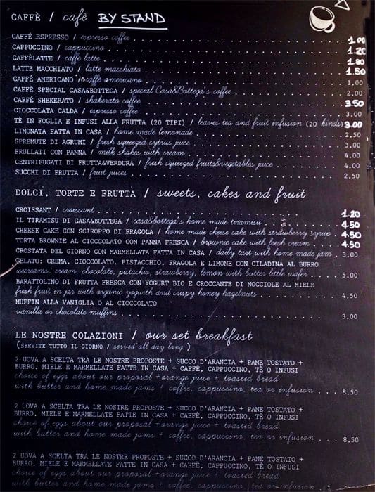 Casa & bottega menu, menu for casa & bottega, navona pantheon ... Casa caffè roma