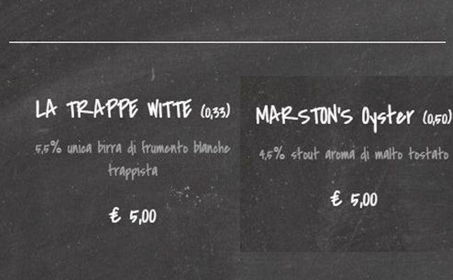 Menu di Officina Birra 