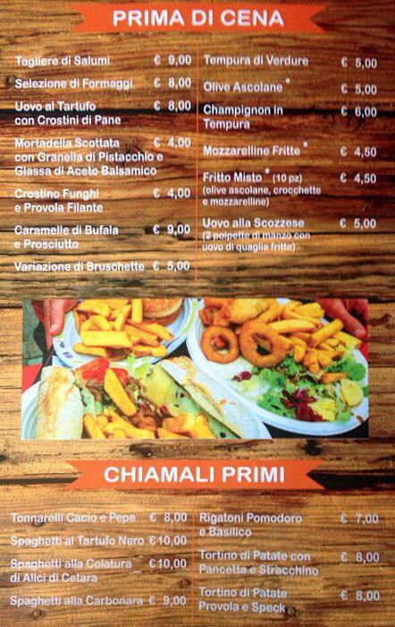 Menu di Officina Birra 