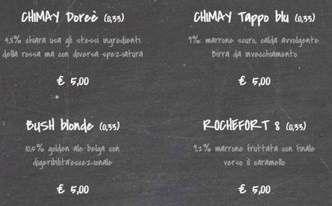 Menu di Officina Birra 
