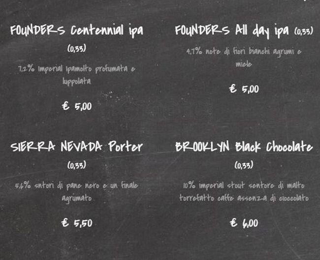 Menu di Officina Birra 
