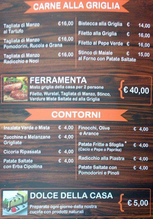 Menu di Officina Birra 