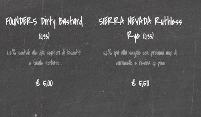 Menu di Officina Birra 