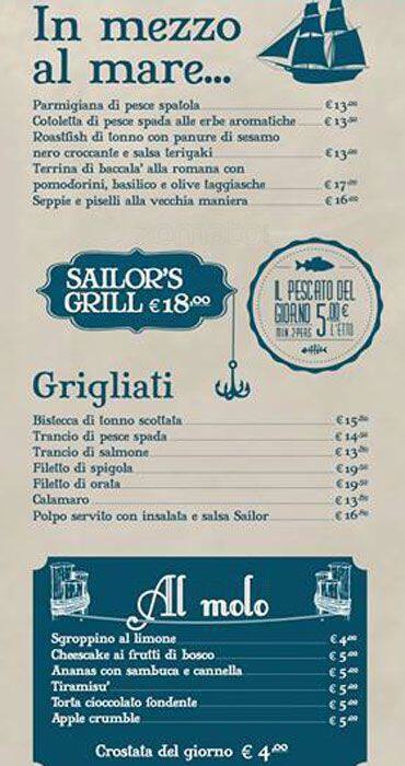 Menu di Sailor 