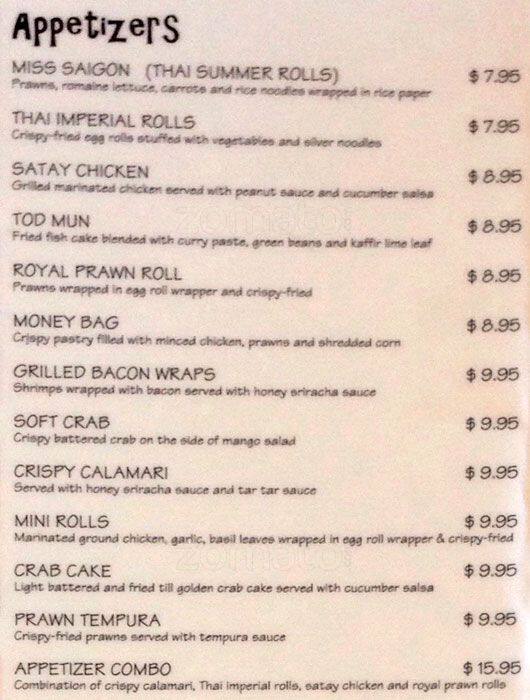 Thai Pepper Cuisine Menu, Menu untuk Thai Pepper Cuisine, Sunnyvale