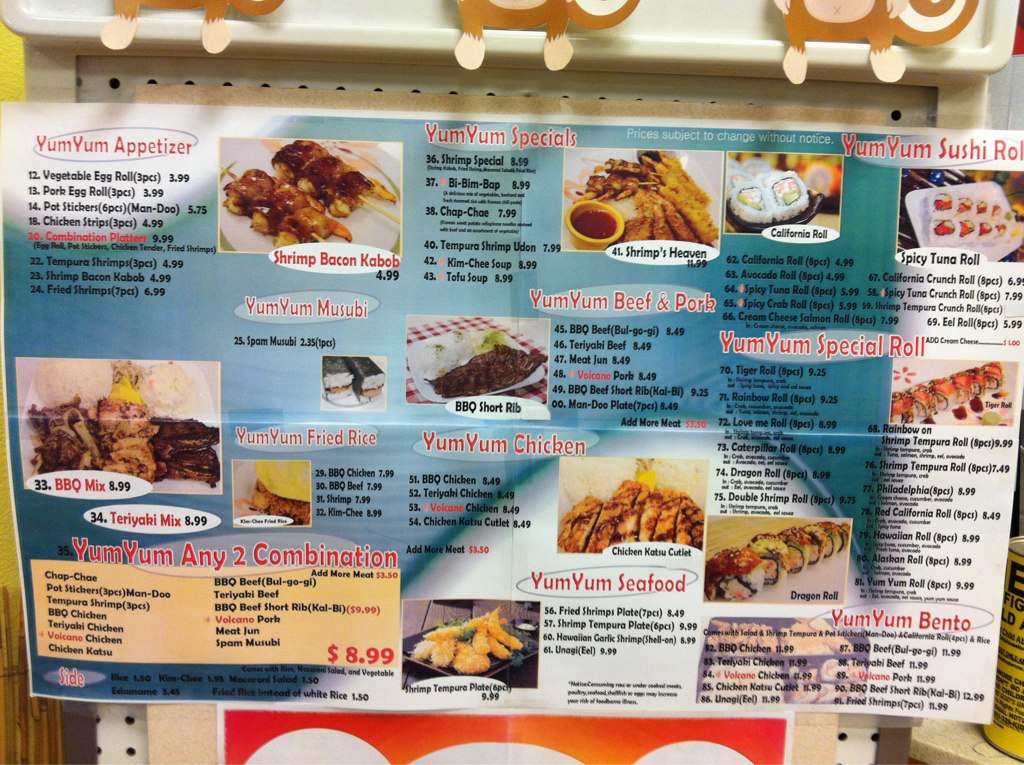 Yum Yum BBQ Menu, Menu for Yum Yum BBQ, Rhodes Ranch, Las Vegas