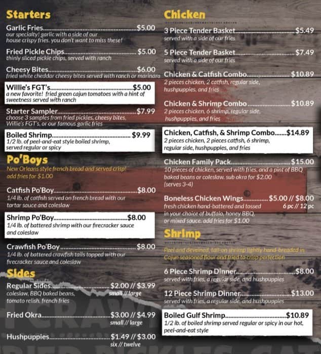 Eat My Catfish Menu, Menu for Eat My Catfish, Benton, Little Rock