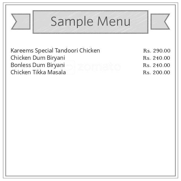 Kareem's menu