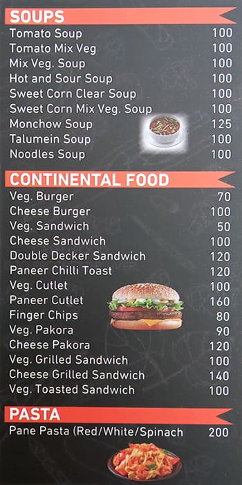 Moti Mahal menu