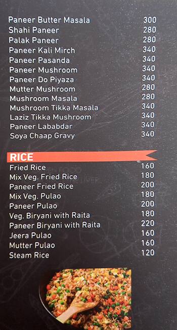 Moti Mahal menu