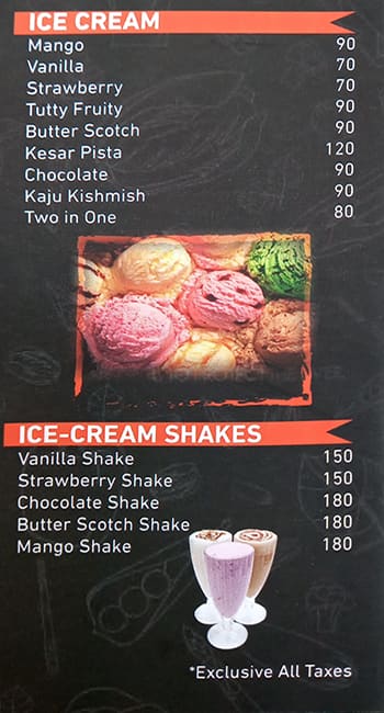Moti Mahal menu
