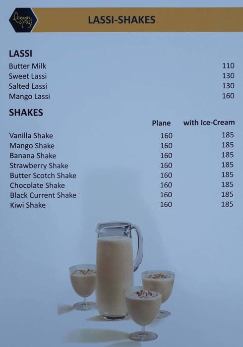 Lemon Grass Restaurant menu