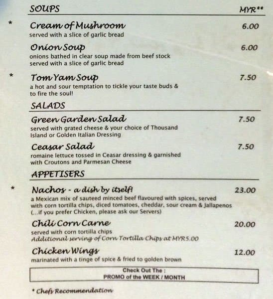 Hillside Corner Menu, Menu for Hillside Corner, Ulu Kelang, Selangor ...