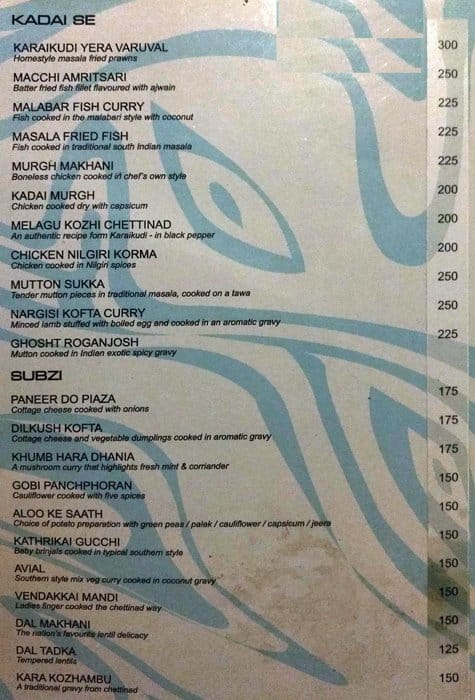 Turquoise Restaurant menu