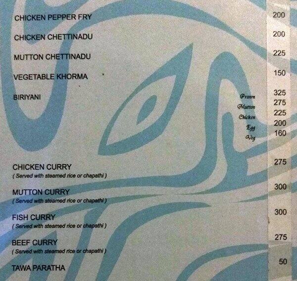 Turquoise Restaurant menu