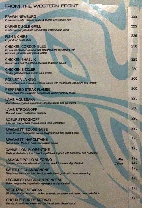 Turquoise Restaurant menu