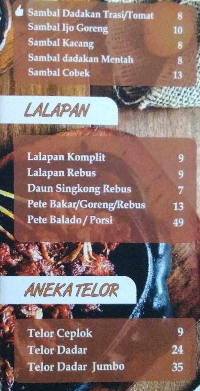 Menu At Ayam Bakar Pak Atok Restaurant Limus Nunggal Jl