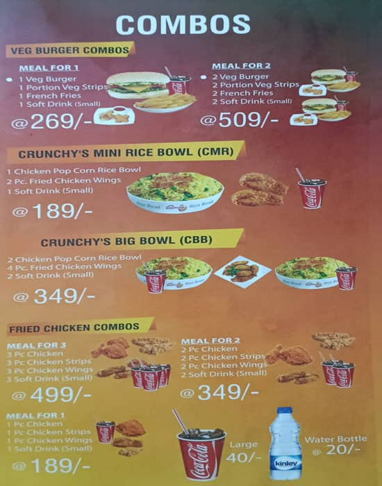 Menu at Crunchy's Fried Chicken, Secunderabad