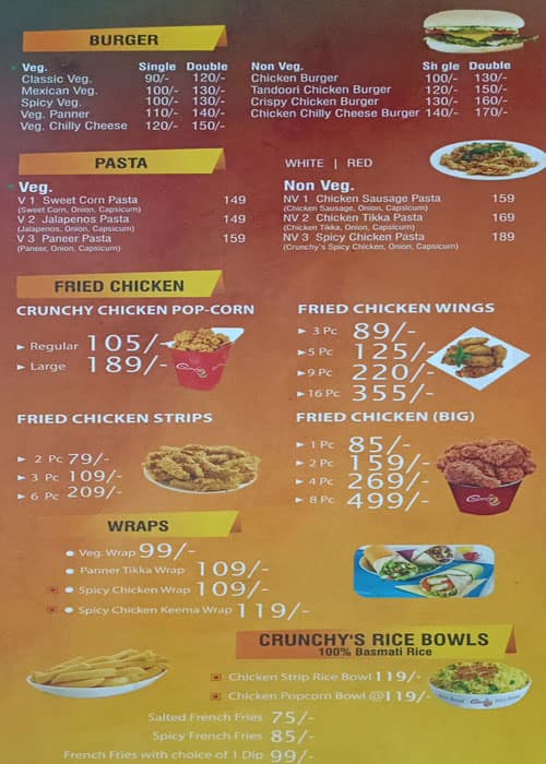 Menu at Crunchy's Fried Chicken, Secunderabad