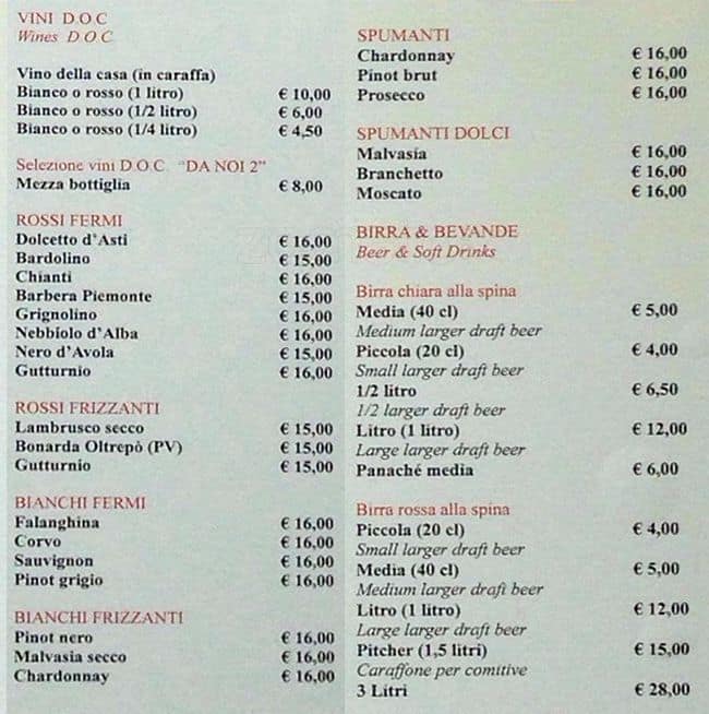 Menu di Da Noi 2 