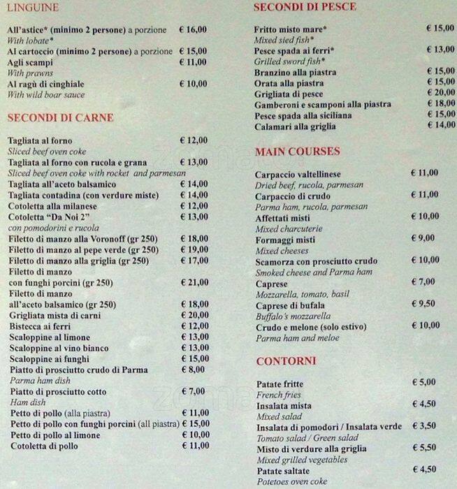 Menu di Da Noi 2 