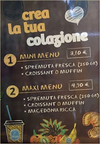 Menu di Chiquita Fruit Bar 