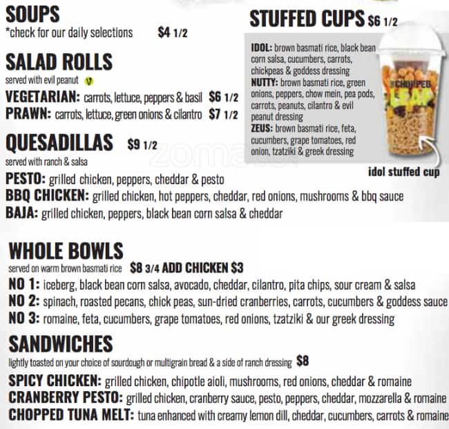 Menu at The Chopped Leaf restaurant, Langley Township, 88 Avenue C108