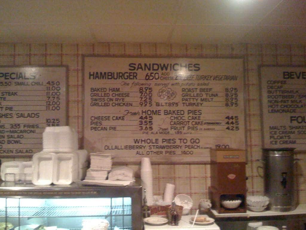 Menu at Pie'n Burger restaurant, Pasadena