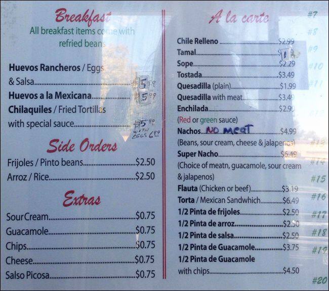 Gallegos Mexican Food Menu, Menu for Gallegos Mexican Food, Berkeley