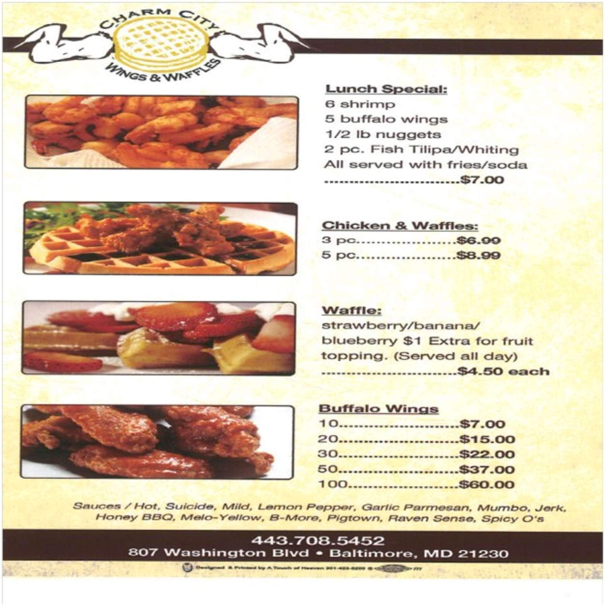 chicken and waffles md menu