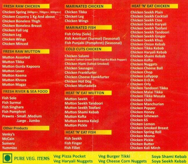 Sardar A Pure Meat Shop Menu, Menu for Sardar A Pure Meat Shop, Sector