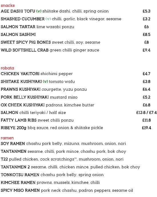 Bone Daddies Menu, Menu for Bone Daddies, Covent Garden, London Zomato UK