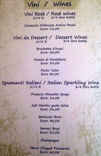 Menu di Ristorante La Nocetta 