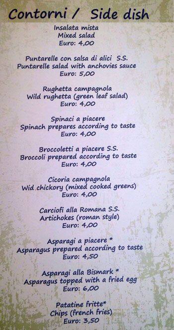 Menu di Ristorante La Nocetta 