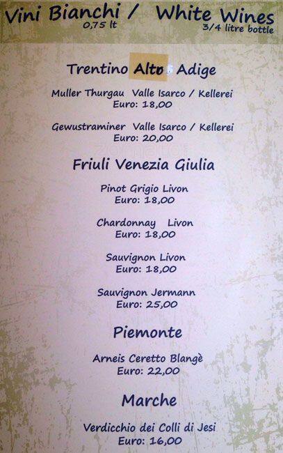 Menu di Ristorante La Nocetta 