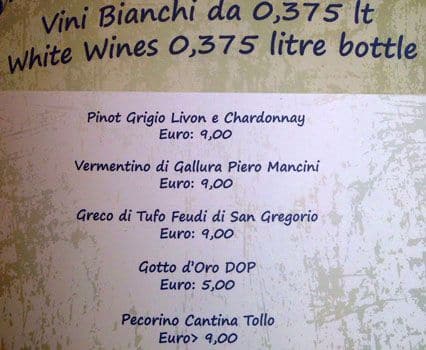 Menu di Ristorante La Nocetta 
