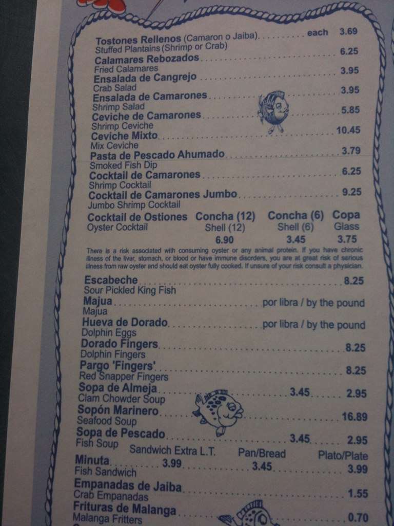 Bahama's Fish Market Menu Urbanspoon/Zomato