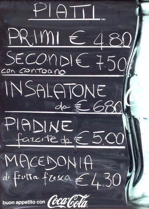 Menu di Bar Mercato 