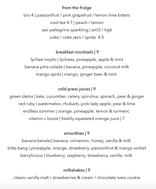 Menu at Hunter & Scout cafe, Chelmer
